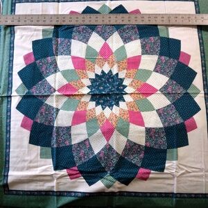 FABRIC PILLOW OR WALL HANGING PANELS, 1 Lrg, 2 Sm, In Greens